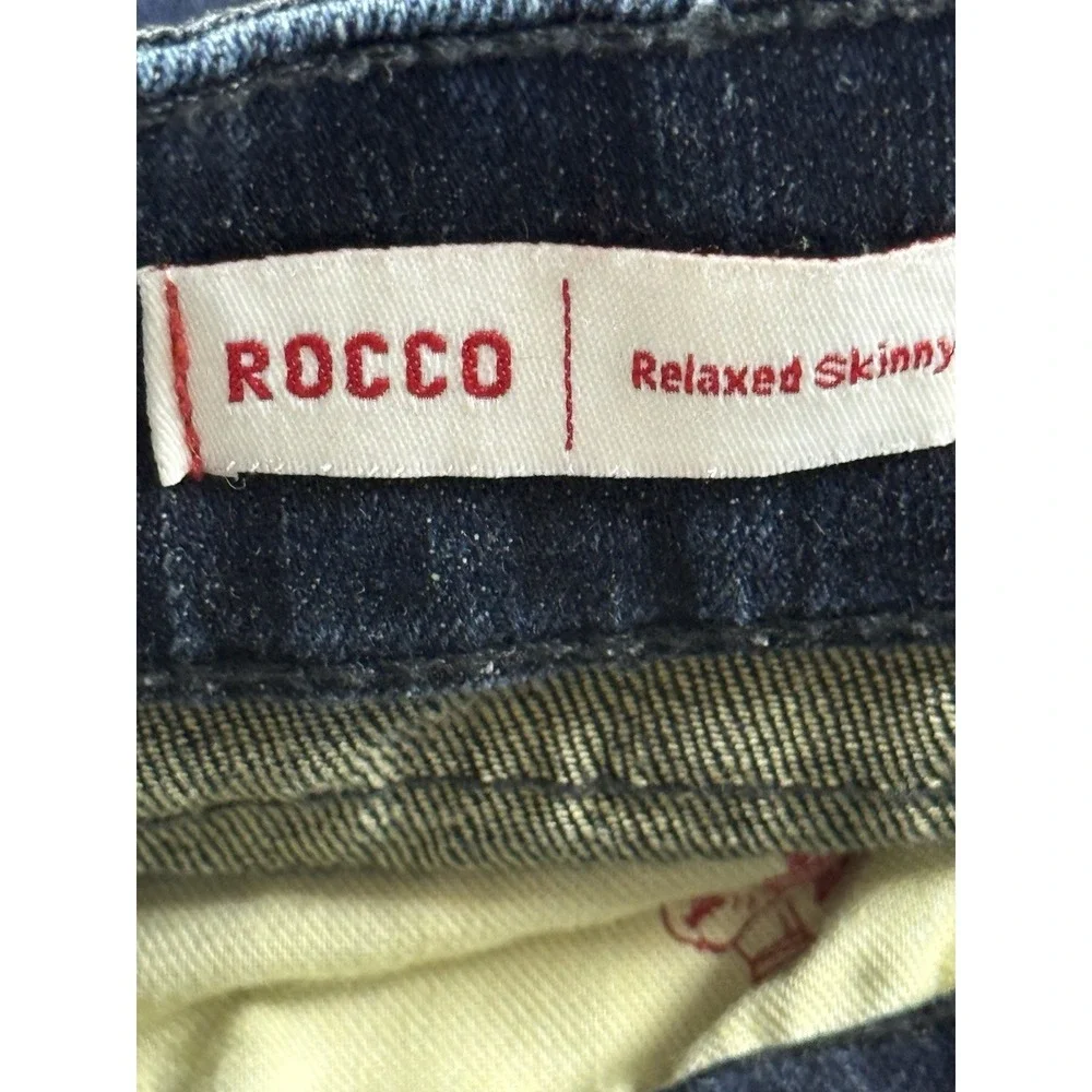 True Religion Jean Mens 30 Rocco Relaxed Skinny Moto Dark wash Stretch Zip denim